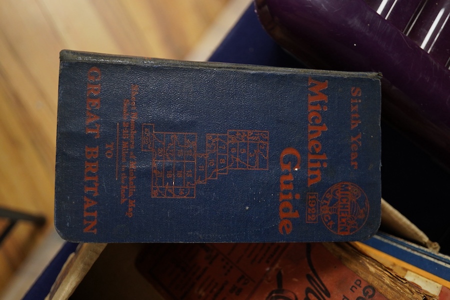 Two Michelin Guides, 1922 and 1948, together with six continental maps of France and Italy. Condition - fair to good.